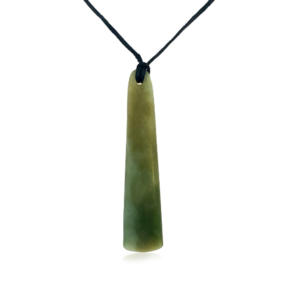 NZ pounamu greenstone freeform drop necklace