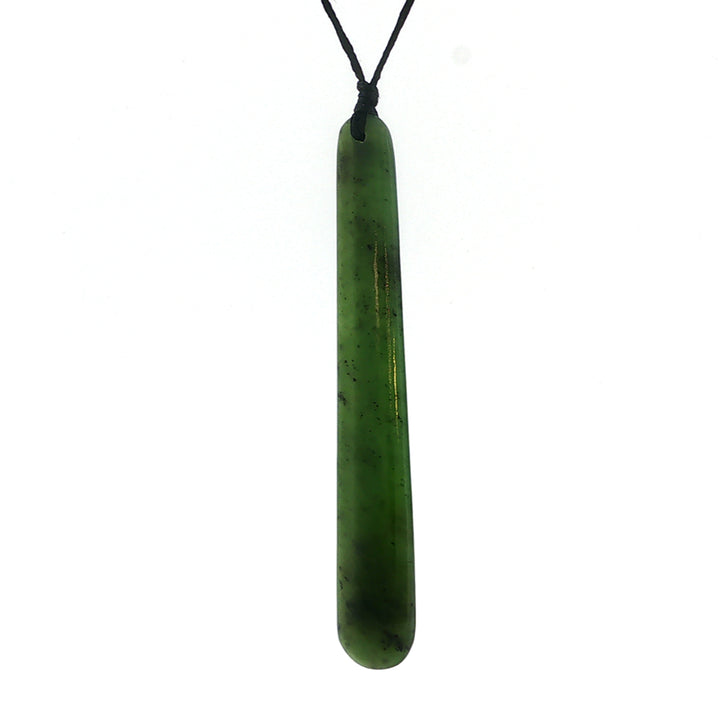 NZ pounamu greenstone pole drop necklace