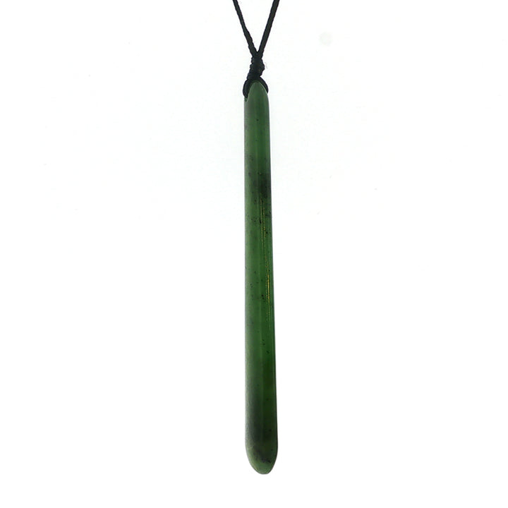 NZ pounamu greenstone pole drop necklace