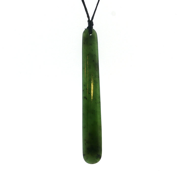NZ pounamu greenstone pole drop necklace