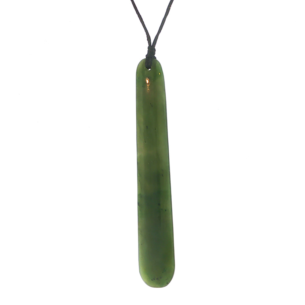 NZ pounamu greenstone pole drop necklace