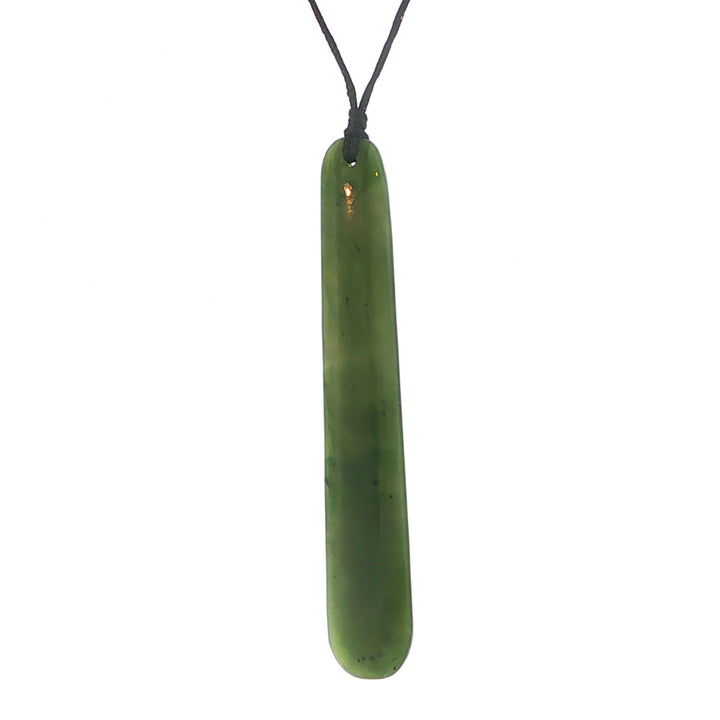 NZ pounamu greenstone pole drop necklace