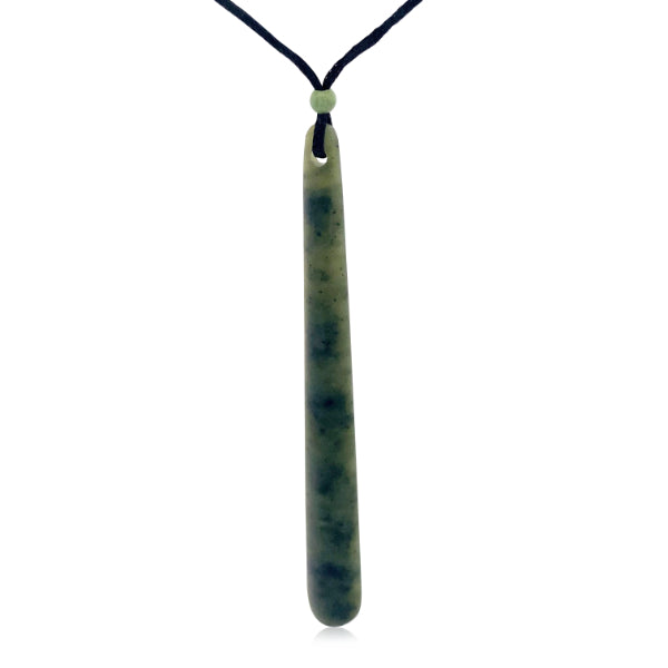 NZ pounamu greenstone pole drop necklace
