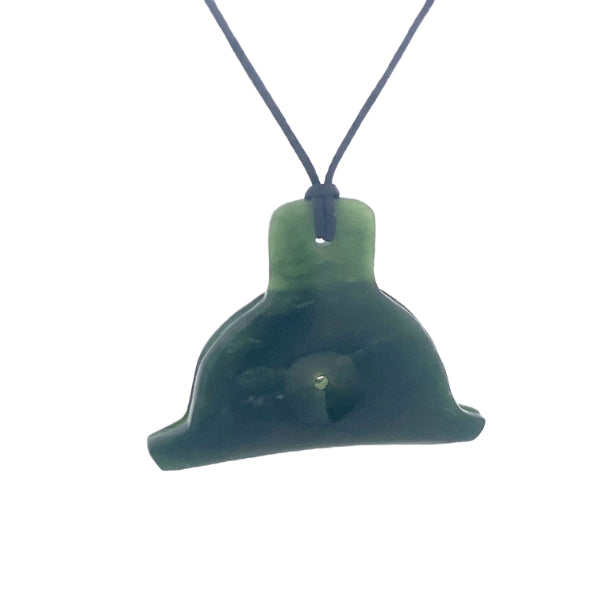 NZ pounamu greenstone dog whistle - dark colour