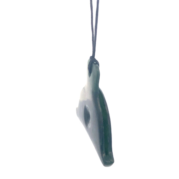 NZ pounamu greenstone dog whistle - dark colour