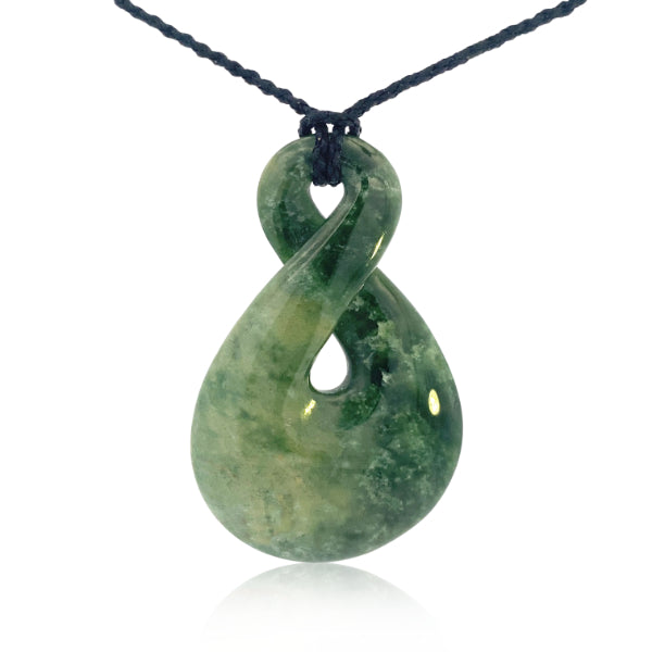 NZ pounamu greenstone single twist or pikorua necklace