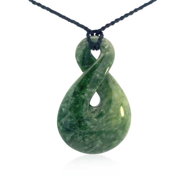 NZ pounamu greenstone single twist or pikorua necklace