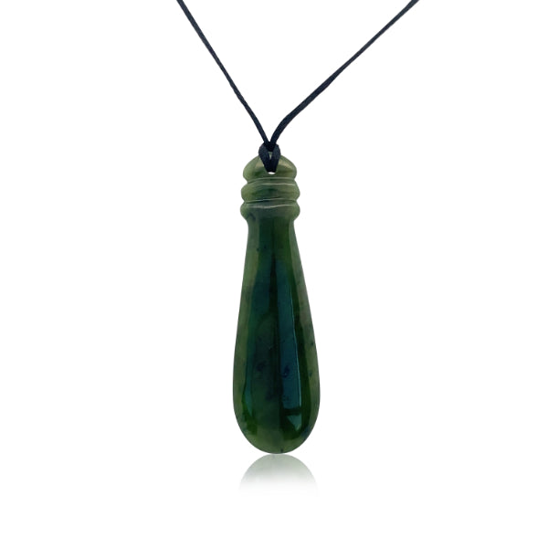 NZ pounamu greenstone patu necklace