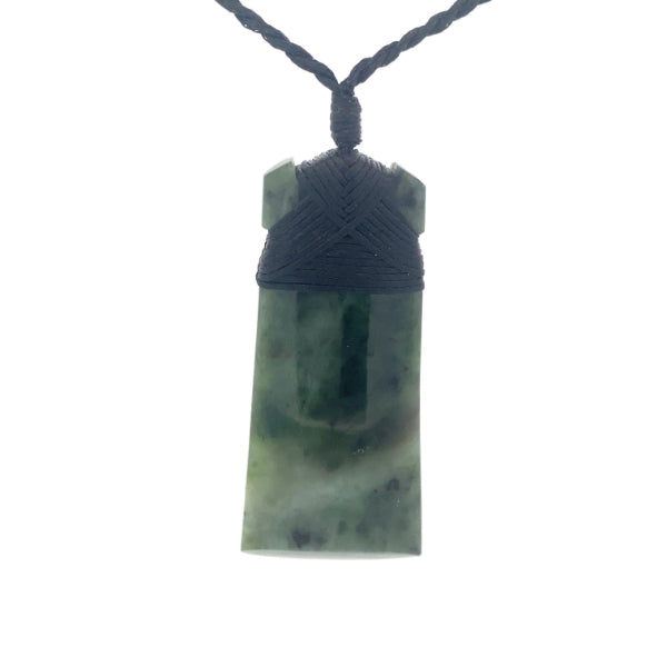 NZ pounamu greenstone bound toki necklace