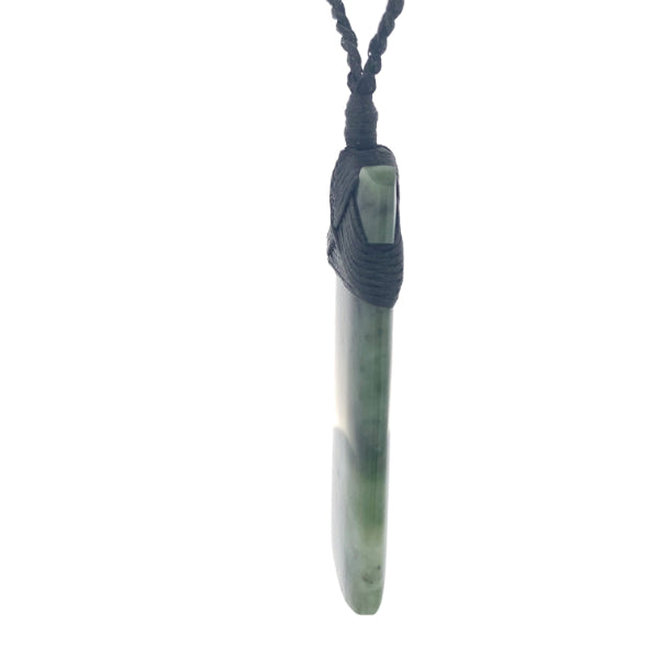 NZ pounamu greenstone bound toki necklace