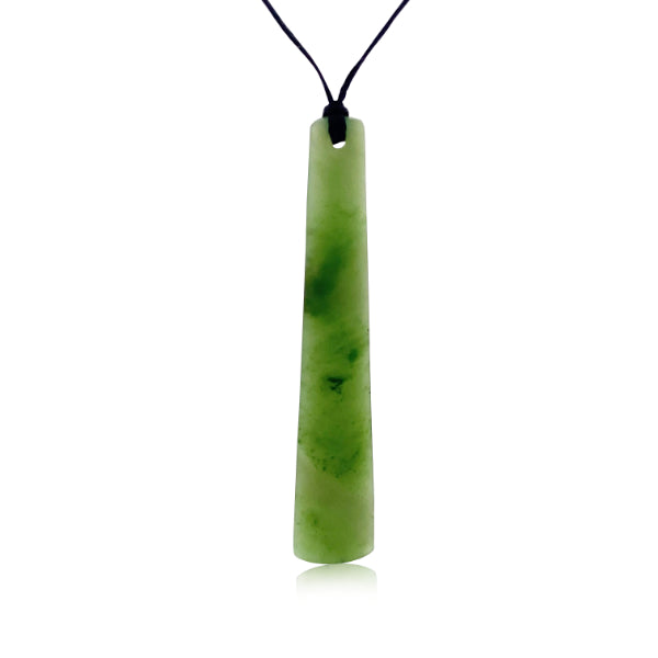 NZ Greenstone Freeform drop necklace - 79mm
