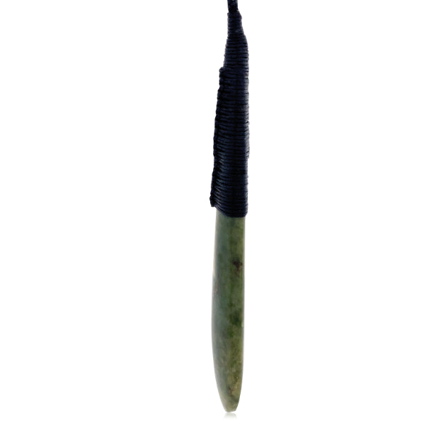 NZ pounamu greenstone bound drop necklace