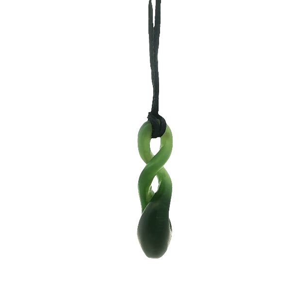 NZ pounamu greenstone double twist necklace