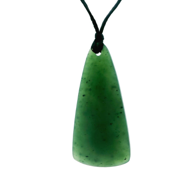 NZ pounamu greenstone drop on slider cord