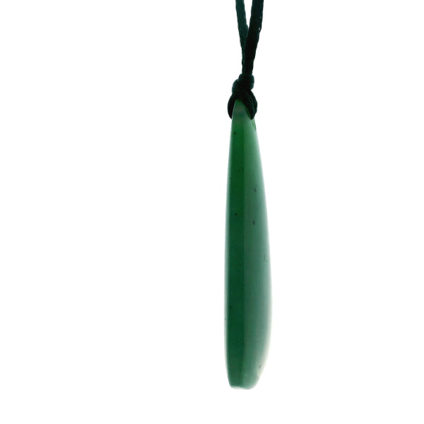 NZ pounamu greenstone drop on slider cord