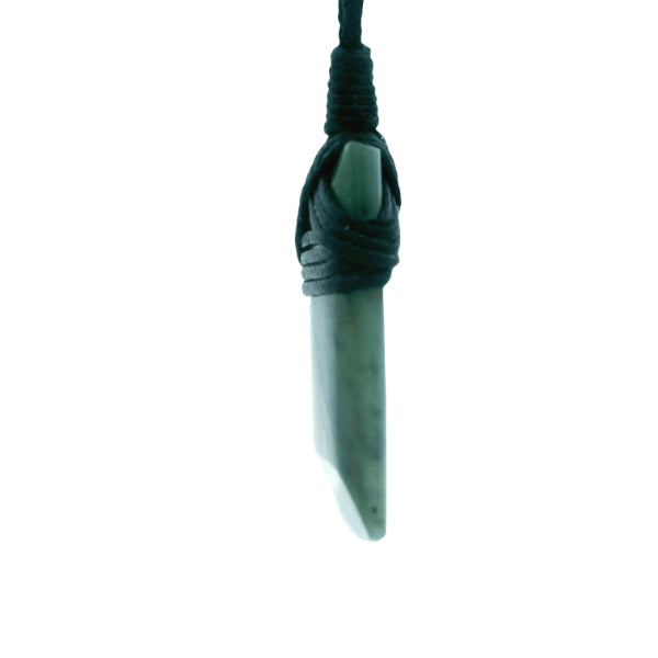 NZ pounamu greenstone toki on slider cord