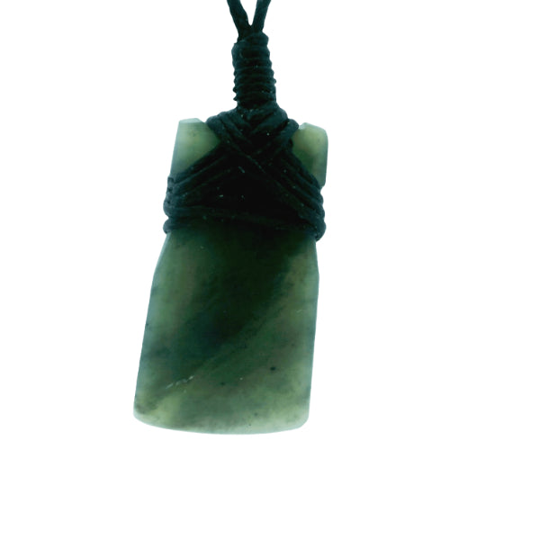 NZ pounamu greenstone toki on slider cord