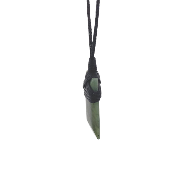 NZ pounamu greenstone toki on slider cord