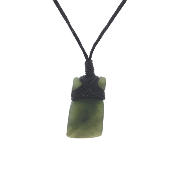 NZ pounamu greenstone toki on slider cord