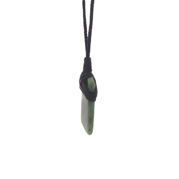 NZ pounamu greenstone toki on slider cord