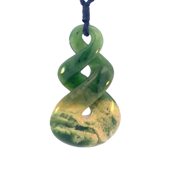 NZ pounamu greenstone double twist on slider cord