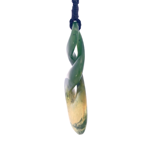 NZ pounamu greenstone double twist on slider cord