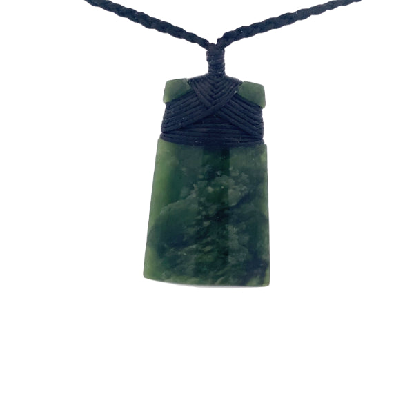 NZ pounamu greenstone bound toki on slider cord