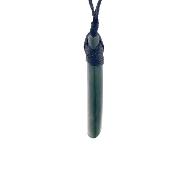 NZ pounamu greenstone bound toki on slider cord