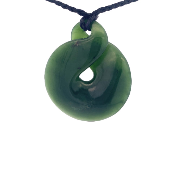 NZ pounamu greenstone round twist on slider cord