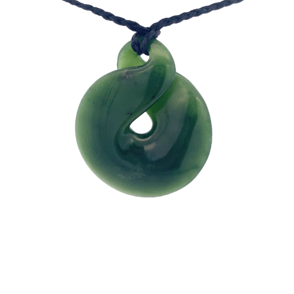 NZ pounamu greenstone round twist on slider cord
