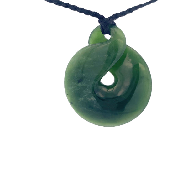 NZ pounamu greenstone round twist on slider cord