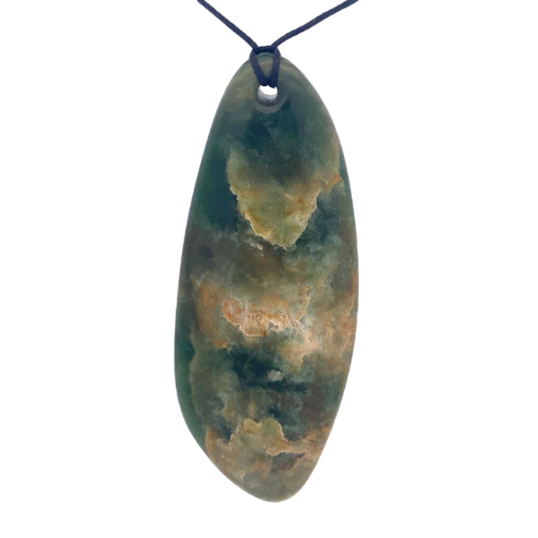 NZ pounamu greenstone drop on slider cord