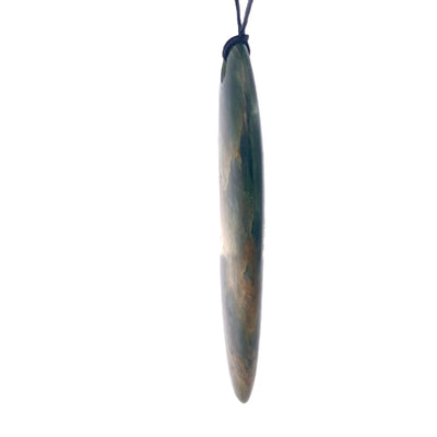 NZ pounamu greenstone drop on slider cord