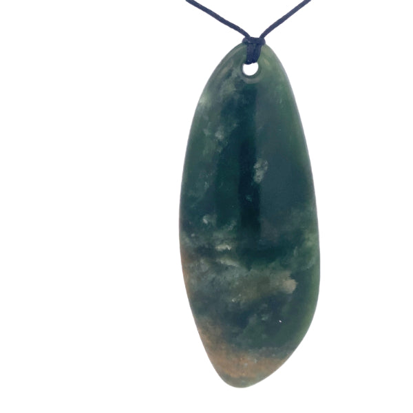 NZ pounamu greenstone drop on slider cord