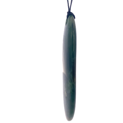 NZ pounamu greenstone drop on slider cord