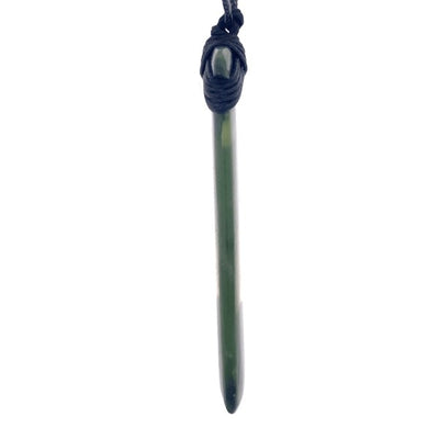 NZ pounamu greenstone bound toki on slider cord