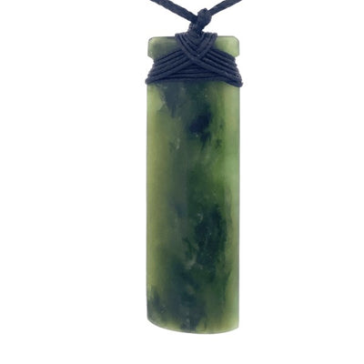 NZ pounamu greenstone bound toki on slider cord