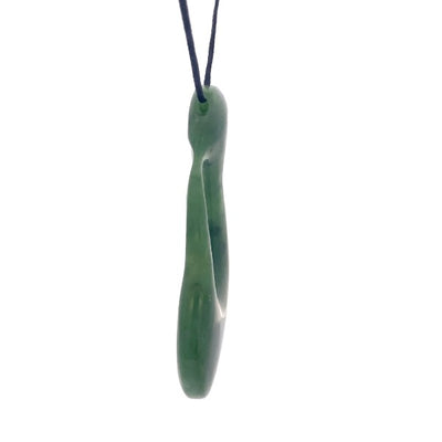 NZ pounamu greenstone hook on slider cord