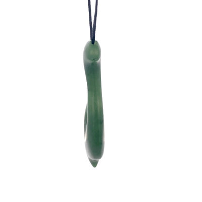 NZ pounamu greenstone hook on slider cord