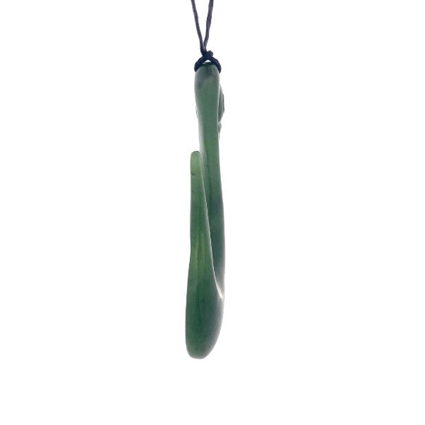 NZ pounamu greenstone manaia hook on slider cord