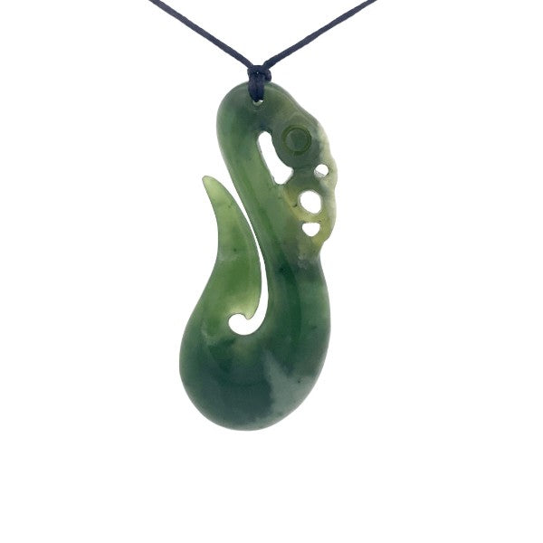 NZ pounamu greenstone manaia hook on slider cord