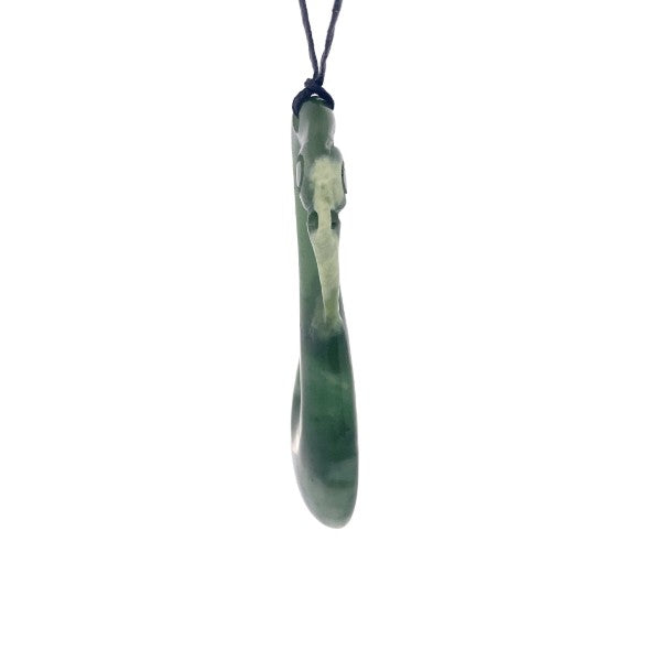 NZ pounamu greenstone manaia hook on slider cord