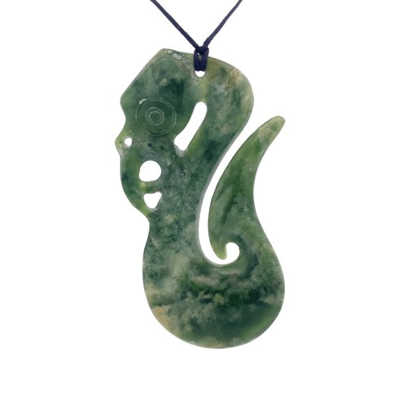 NZ pounamu greenstone manaia on slider cord