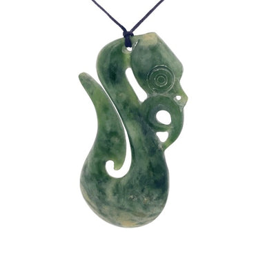 NZ pounamu greenstone manaia on slider cord