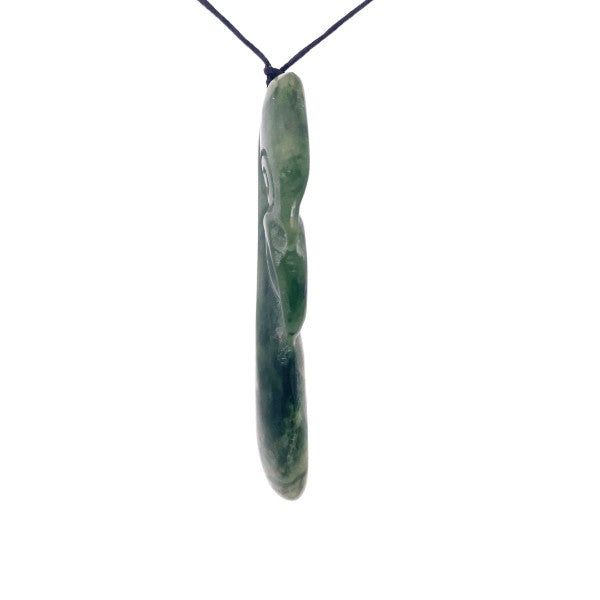 NZ pounamu greenstone manaia on slider cord