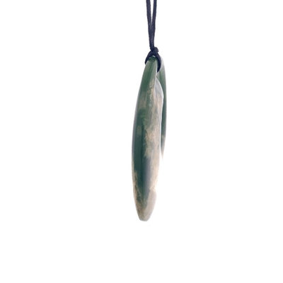 NZ pounamu greenstone koru on slider cord