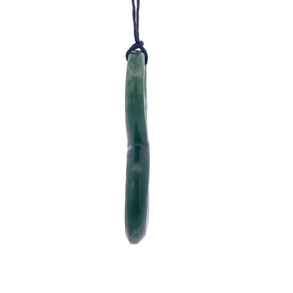 NZ pounamu greenstone double koru on slider cord