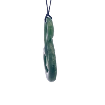 NZ pounamu greenstone double koru on slider cord