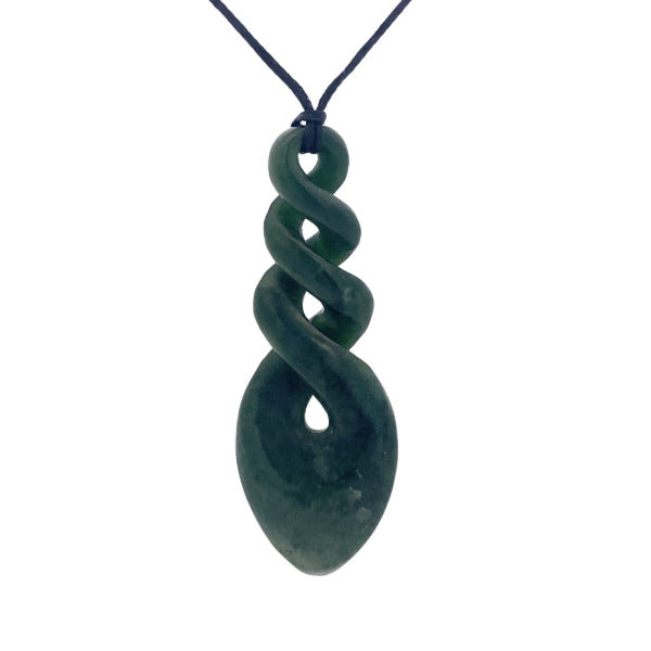 NZ pounamu greenstone triple twist on slider cord