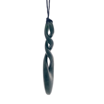 NZ pounamu greenstone triple twist on slider cord